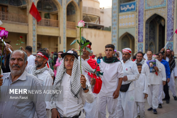 کاروان پیاده زائران فیروزآباد به شاهچراغ (ع)