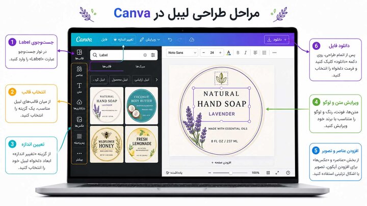 طراحی لیبل آنلاین رایگان؛ معرفی سایت‌ها و آموزش ساخت لیبل