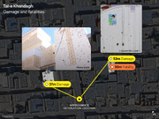 Which American weapon — and how — caused the Lamerd massacre on the first day of the attack on Iran?