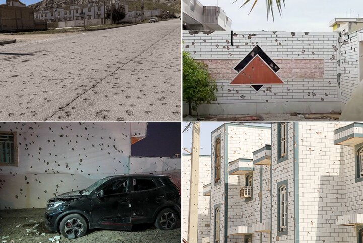 Which American weapon — and how — caused the Lamerd massacre on the first day of the attack on Iran?