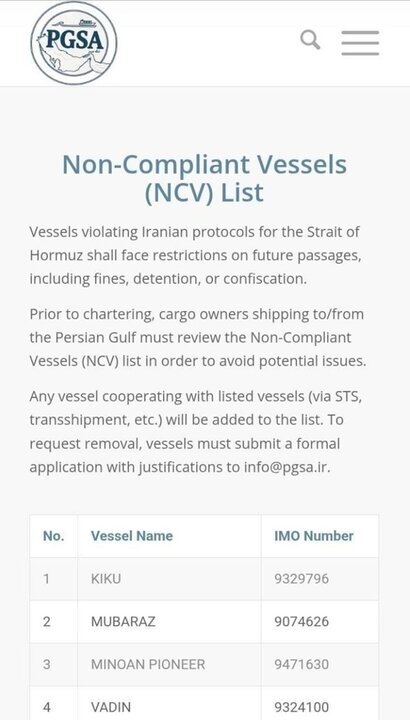PGSA updates list of violating vessels
