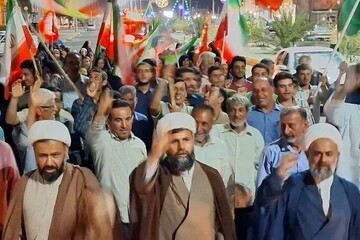 راهپیمایی شبانه مردم انقلابی آبدان