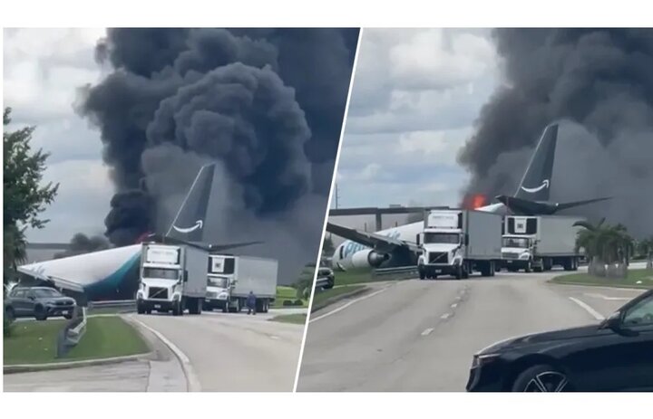 VIDEO: Amazon cargo plane overruns runway at MIA