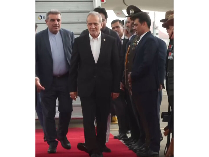 Pezeshkian arrives in New Delhi to attend 18th BRICS Summit