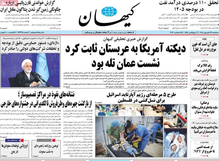 روزنامه‌های صبح 24 شهریور