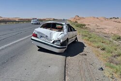 برخورد پراید و پژو در محور میامی- سبزوار ۷ مصدوم بر جای گذاشت