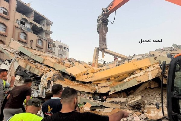 ده‌ها فلسطینی قربانی حادثه فرو ریختن ساختمان آوارگان در غزه+فیلم