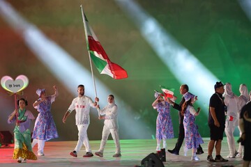 Iran’s delegation marches at Nagoya Asian Games opening ceremony