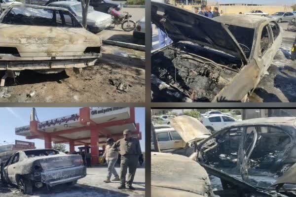 حریق سه خودرو در کرمان بدون تلفات جانی مهار شد + فیلم