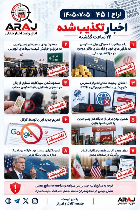 فکت چک؛ اخباری که ۵ مهر ۱۴۰۵ تکذیب شدند