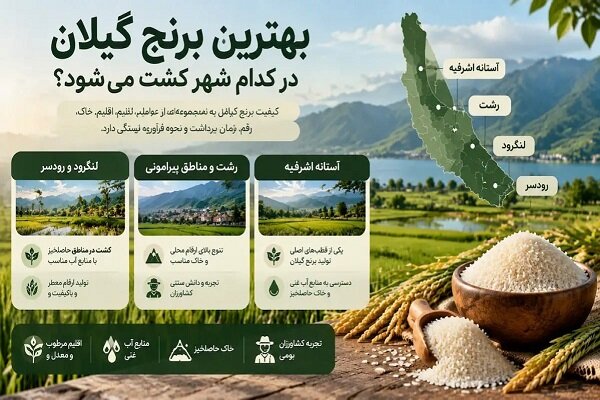 بهترین برنج گیلان در کدام شهر کشت می‌شود؟