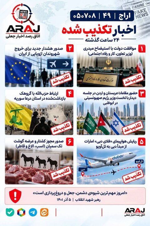 فکت چک؛ اخباری که ۸ مهر ۱۴۰۵ تکذیب شدند
