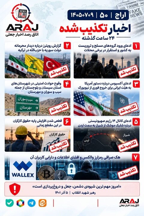 فکت چک؛ اخباری که ۹ مهر ۱۴۰۵ تکذیب شدند
