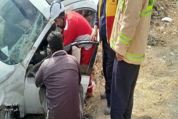 واژگونی خودرو برلیانس در محور الشتر-خرم‌آباد ۲ مصدوم برجا گذاشت
