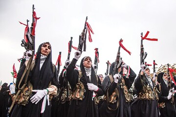 Women taking part in the "Janfadayan" exercise, held with a broad turnout of people from all walks of life on Thursday, October 1, 2026 in Isfahan.