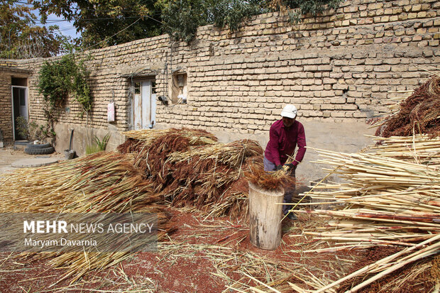 جاروبافی در روستای ملاحسن