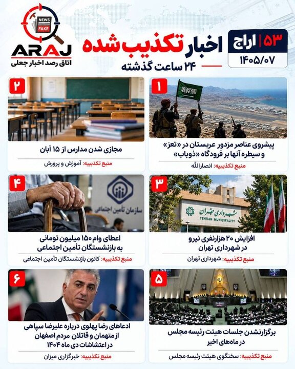فکت چک؛ اخباری که ۱۳ مهر ۱۴۰۵ تکذیب شدند