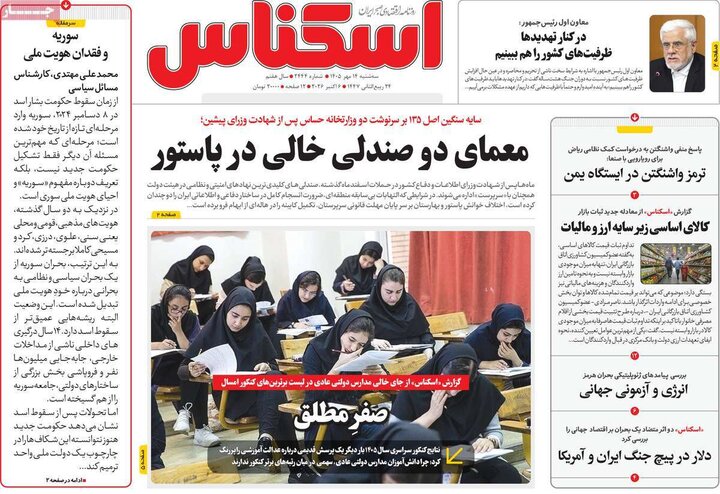 روزنامه های اقتصادی 14 مهر