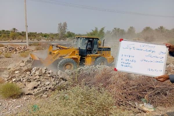 رفع تصرف ۲ هزار مترمربع از بستر رودخانه پاتک نودژ در منوجان