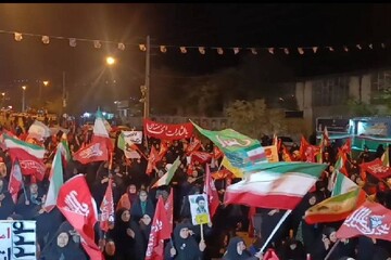 طنین شعار مرگ بر آمریکا و مرگ بر اسرائیل مردم یاسوج در شب ۲۲۴