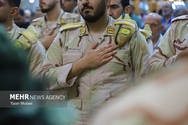 داع با پیکر <a href='https://sayeb.ir/tag/%d8%b4%d9%87%db%8c%d8%af'></div>شهید</a> تکاور فراجا عباس آقایی در حرم بانوی کرامت
