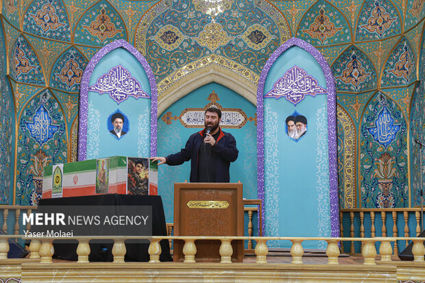 داع با پیکر <a href='https://sayeb.ir/tag/%d8%b4%d9%87%db%8c%d8%af'></div>شهید</a> تکاور فراجا عباس آقایی در حرم بانوی کرامت