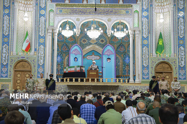 داع با پیکر <a href='https://sayeb.ir/tag/%d8%b4%d9%87%db%8c%d8%af'></div>شهید</a> تکاور فراجا عباس آقایی در حرم بانوی کرامت