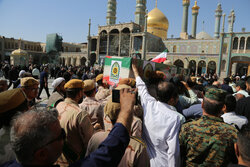 قم در بدرقه تکاور شهید فراجا سنگ تمام گذاشت؛ وداع باشکوه با شهید آقایی
