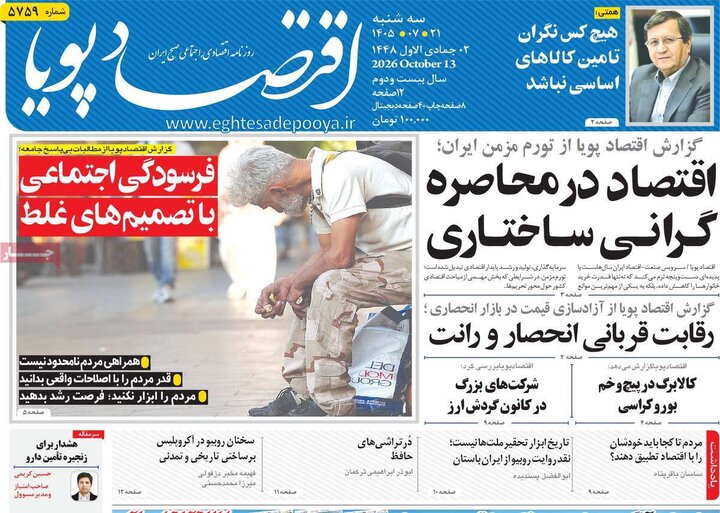 روزنامه های اقتصادی 21 مهر