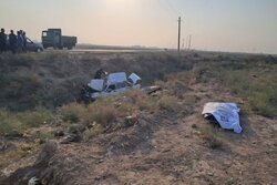 سقوط مرگبار خودروی پراید به کانال انتقال آب در جاده چرمشهر
