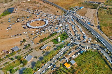 تصویر هوایی از پنجمین دوره همایش «جام ارسباران» در اهر