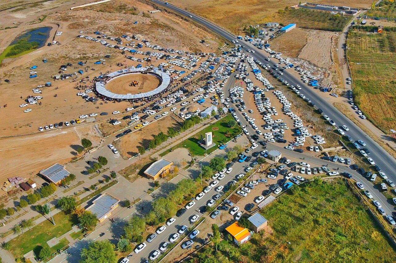 تصویر هوایی از پنجمین دوره همایش «جام ارسباران» در اهر