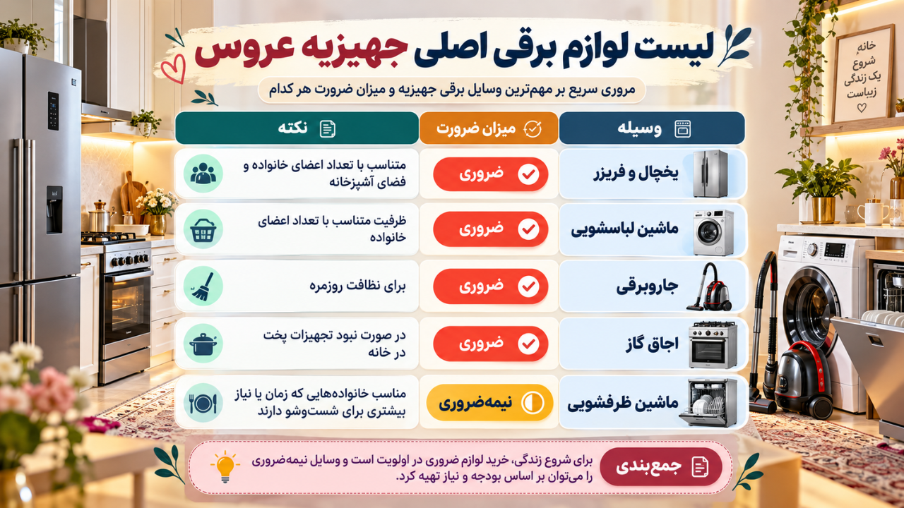 جهیزیه عروس در ۱۴۰۵ شامل چه چیزهایی میشود؟