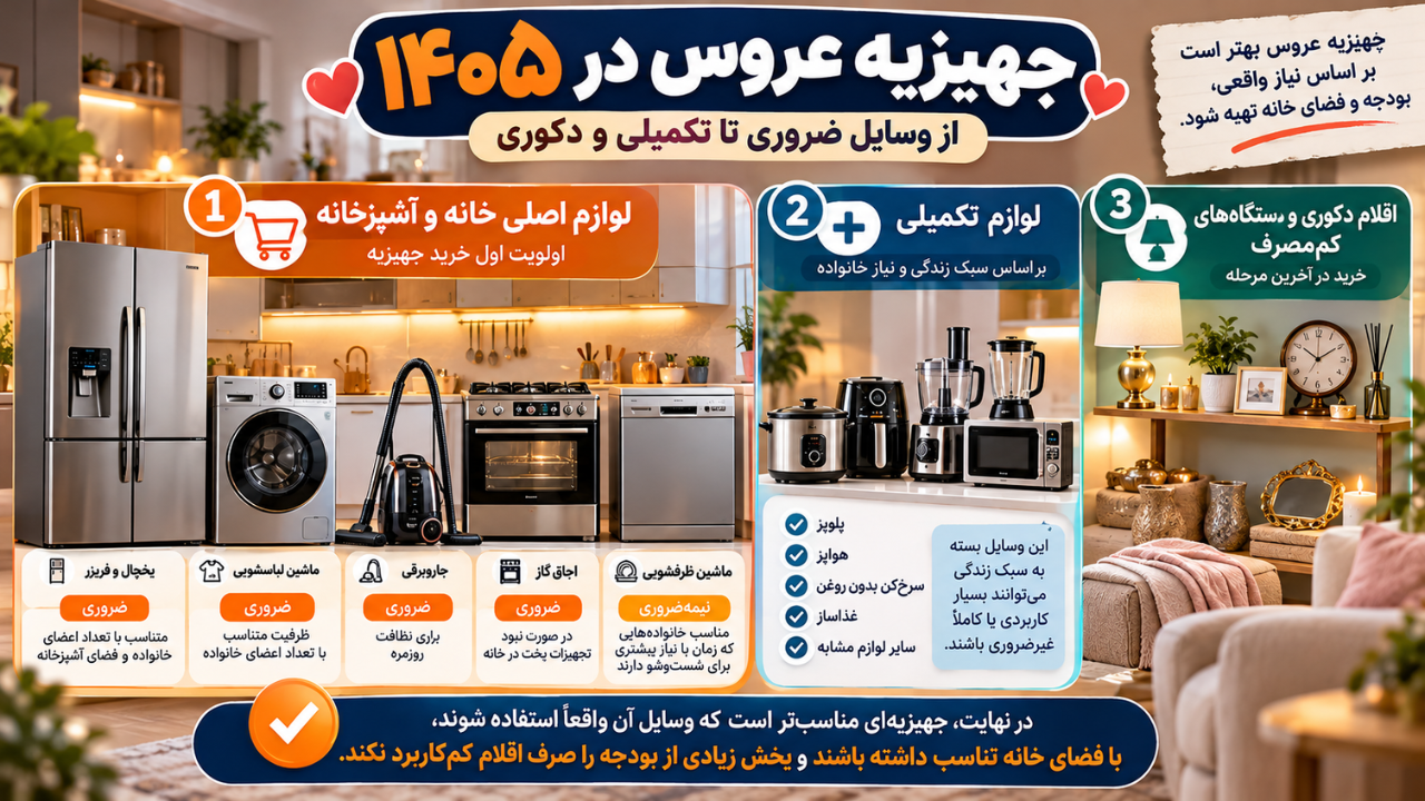 جهیزیه عروس در ۱۴۰۵ شامل چه چیزهایی می‌شود؟