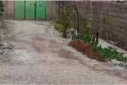بارش تگرگ و باران در روستای میرنی اردبیل
