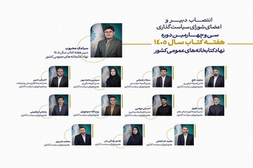 دبیر و اعضای شورای سیاست‌گذاری نهاد کتابخانه‌ها هفته کتاب منصوب شدند