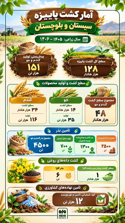 اینفوگرافیک؛ کشت پاییزه در سیستان و بلوچستان