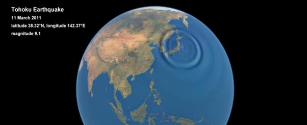 ثبت تاثیر زلزله بزرگ ژاپن در فضا