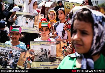 حمایت 1500 کودک شهرقدسی از کودکان مظلوم غزه